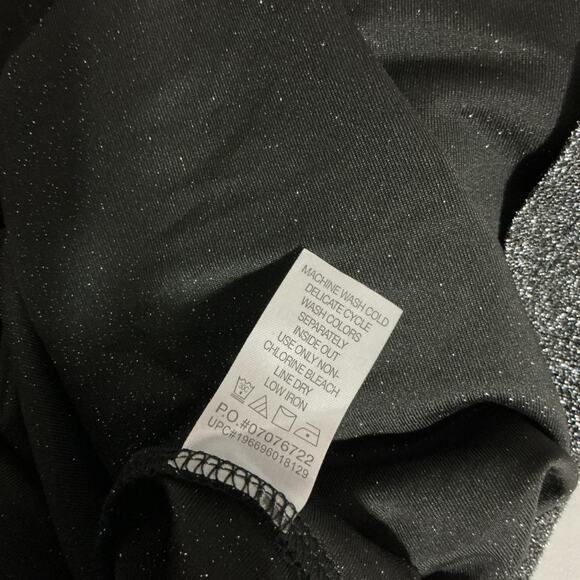 Ellos Metallic Silver Glitter Maxi Dress Kimono Sleeve Belted V Neck 1X 22/24 - Picture 8 of 9